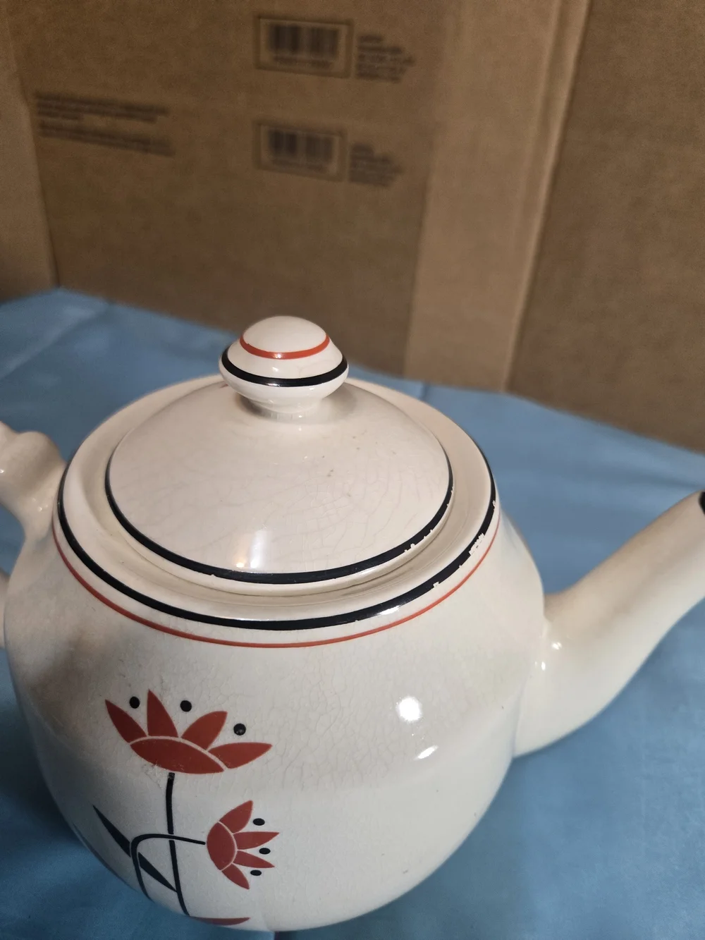 Vintage Harker Hot Oven Tea Pot 1930s Art Deco Design